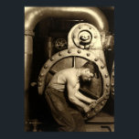 The Steamfitter by Lewis Hine Poster<br><div class="desc">This is a digitally enhanced print of the vintage 1921 "The Steamfitter" photograph by Lewis Hine.</div>