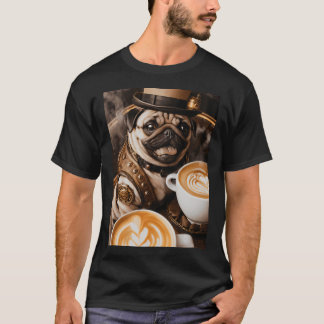 The steampunk pug: coffee, cake and a cool outfit T-Shirt