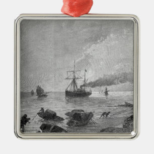 The steamship Vladivostok on the Yangtze River Metal Ornament