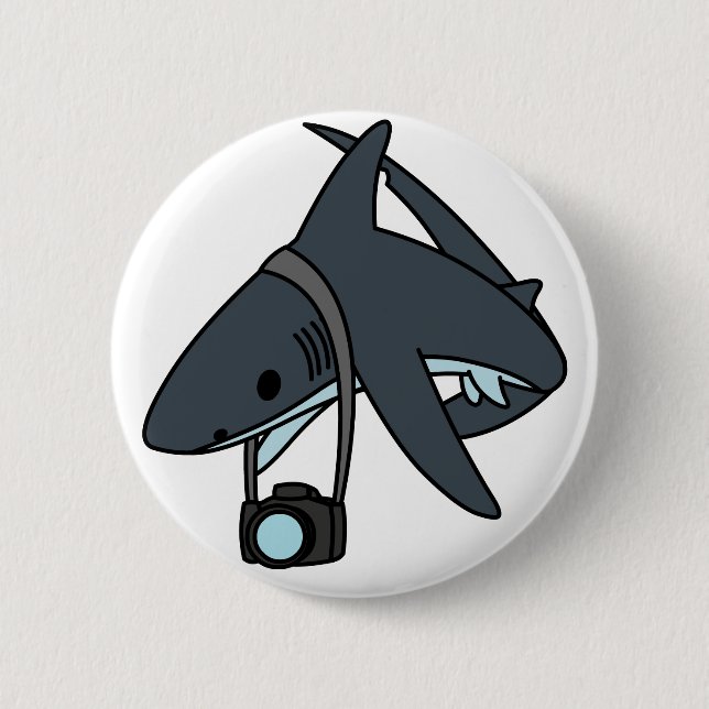 The Steel Shark 2 Inch Round Button (Front)
