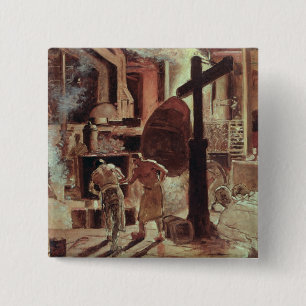 The Steelworks 2 Inch Square Button