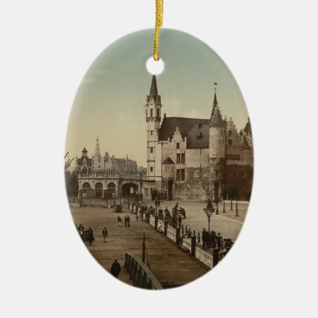 The Steen, Antwerp, Belgium Ceramic Ornament (Front)