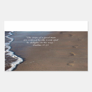 "The Steps of a Good Man" Footprints Ocean Sticker