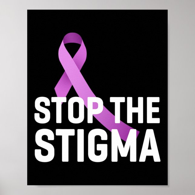 The Stigma End Addiction Purple Ribbon Awareness  Poster (Front)