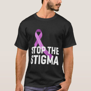 The Stigma End Addiction Purple Ribbon Awareness T-Shirt