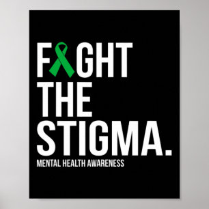 The Stigma Green Ribbon Mental Health  Poster
