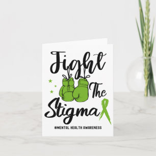 The Stigma Mental Health Awareness May Green Ribbo Card