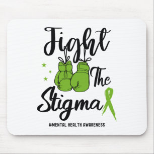 The Stigma Mental Health Awareness May Green Ribbo Mouse Pad