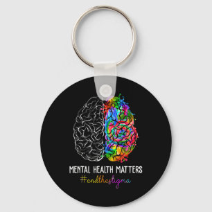 The Stigma Mental Health Problems Mental Awareness Keychain
