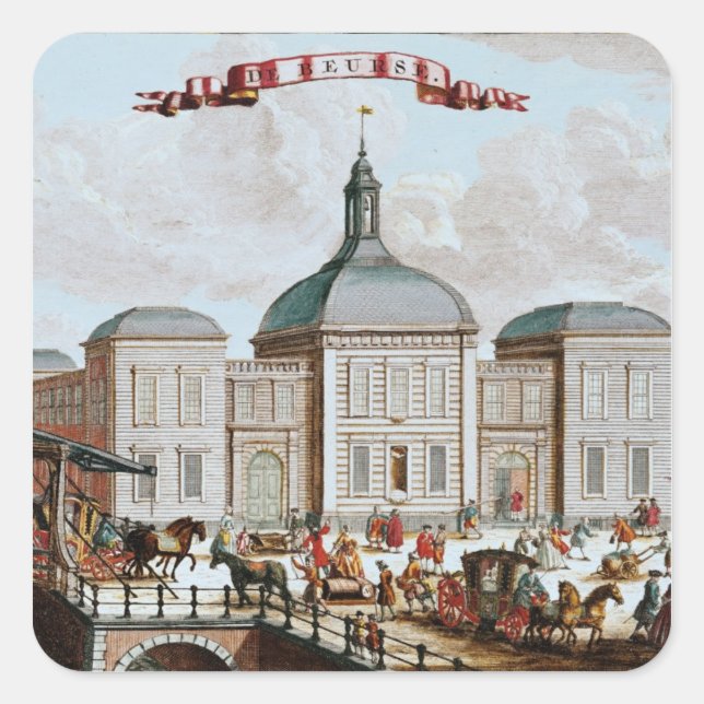 The Stock Exchange, Amsterdam, 1743 Square Sticker (Front)
