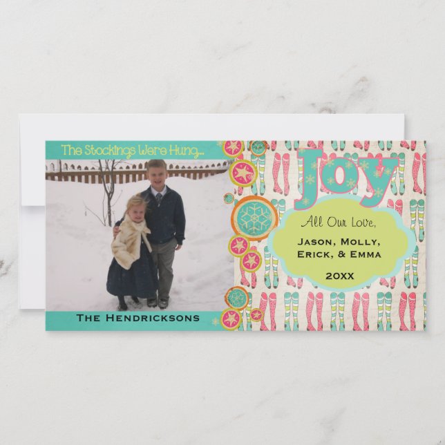 The Stockings Were Hung Holiday Photo Card (Front)