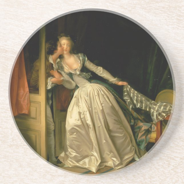 The Stolen Kiss Fragonard Coaster (Front)