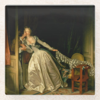 The Stolen Kiss Fragonard Glass Coaster