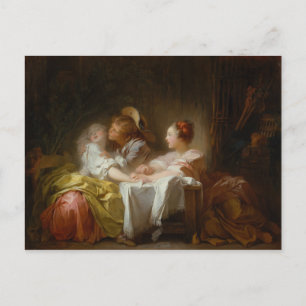 The Stolen Kiss - Jean Honoré Fragonard Postcard