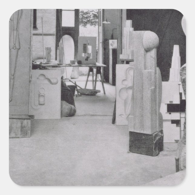 The Stone Carver's Workshop, from the Workshops of Square Sticker (Front)