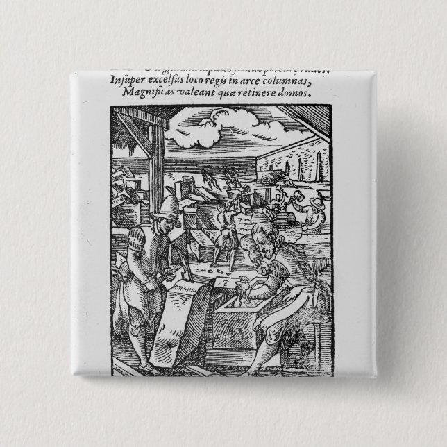 The stone-cutter 2 inch square button (Front)