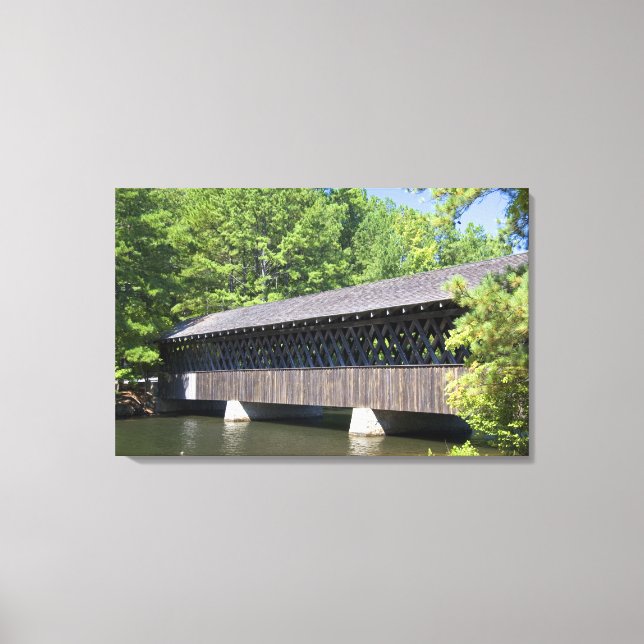 The Stone Mountain Covered Bridge at Stone Canvas Print (Front)