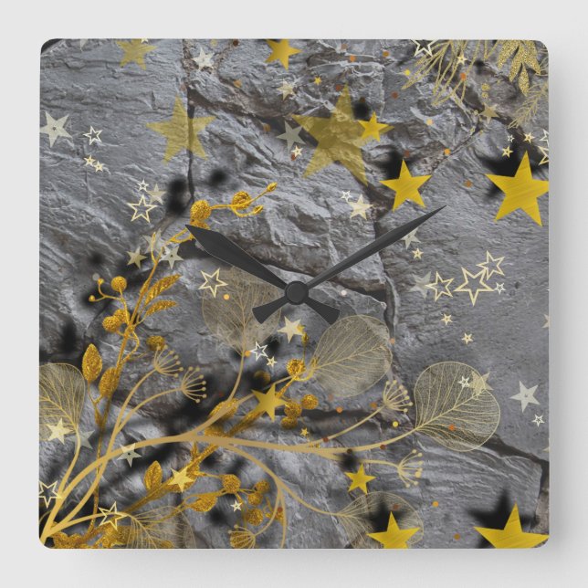 The Stone wall Square Wall Clock (Front)