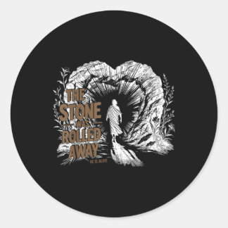 The Stone Was Roll Away He Is Alive Christian East Classic Round Sticker