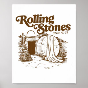 The Stone Was Rolled Away He Alive Retro Christian Poster