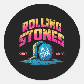 The Stone Was Rolled Away He Is Alive Retro Christ Classic Round Sticker