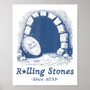 The Stone Was Rolled Away He Is Alive Retro Christ Poster
