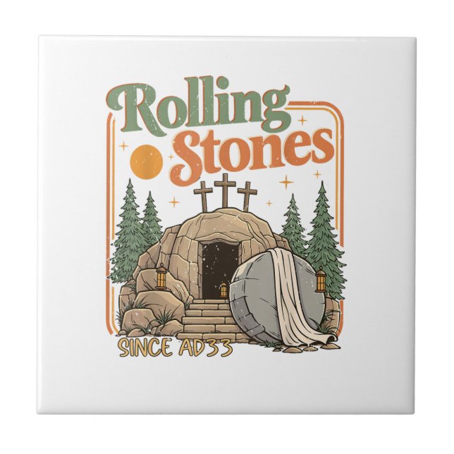 The Stone was Rolled Away He is Alive  Tile (Front)