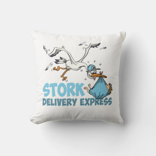 The stork bezorg express throw pillow