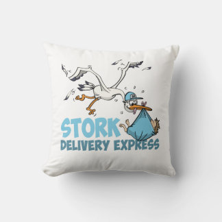 The stork bezorg express throw pillow
