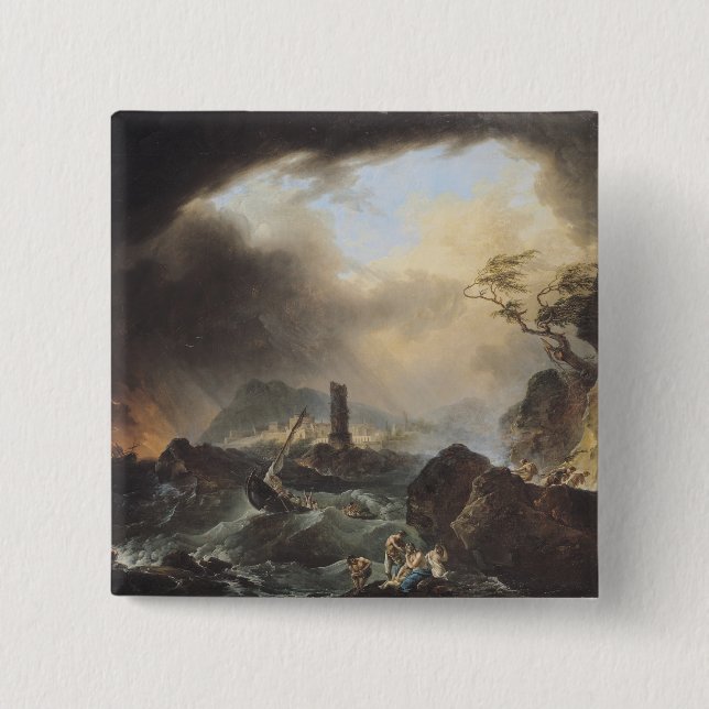 The Storm 2 Inch Square Button (Front)