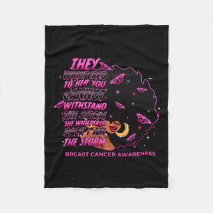 The Storm Black Women Breast Cancer Warrior Pink R Fleece Blanket