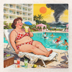 “The Storm Can Wait” – A Self Denial Cartoon Glass Coaster