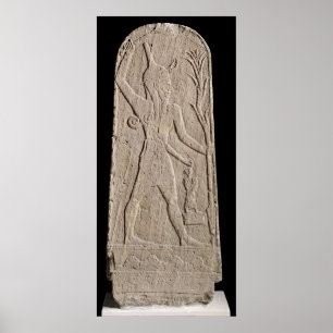 The storm-god Baal with a thunderbolt Poster