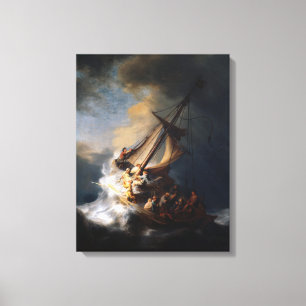 The Storm on the Sea of Galilee by Remb van Rijn Canvas Print