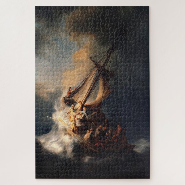 The Storm on the Sea of Galilee by Rembrandt  Jigsaw Puzzle (Vertical)