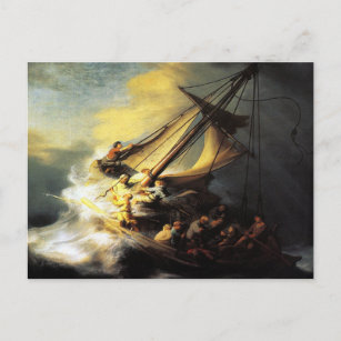The Storm on the Sea of Galilee by Rembrandt Postc Postcard