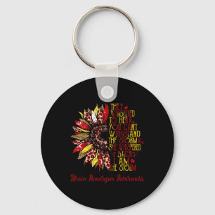 The Storm Sunflower Leopard Brain Aneurysm Warrior Keychain