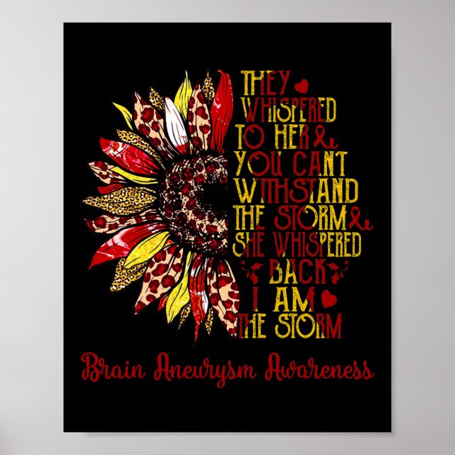 The Storm Sunflower Leopard Brain Aneurysm Warrior Poster (Front)