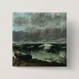 The Stormy Sea or, The Wave, 1870 2 Inch Square Button