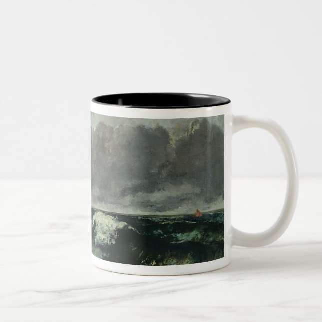 The Stormy Sea or, The Wave, 1870 Two-Tone Coffee Mug (Right)
