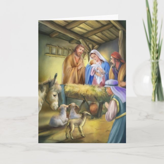 The story of nativity, the birth of Jesus Holiday Card (Front)