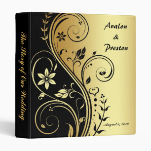 "The Story of Our Wedding" Gold Floral Binder