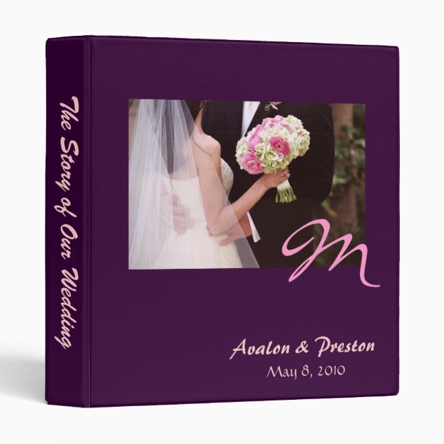 The Story of Our Wedding Monogram Wedding Binder (Front/Spine)
