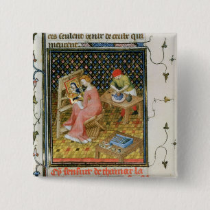 The Story of Thamyris, from `De Claris 2 Inch Square Button