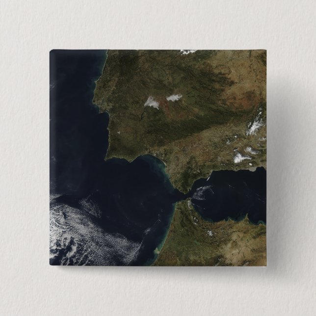 The Strait of Gibraltar 2 Inch Square Button (Front)