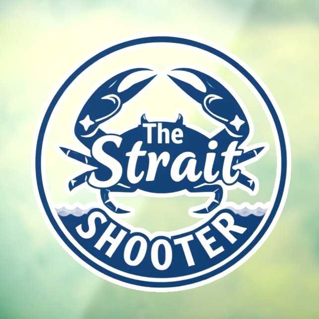 The Strait Shooter Coastal Crab Logo Window Cling (Sheet 3)