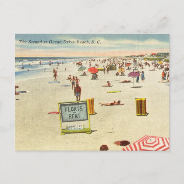 The Strand at Ocean Drive Beach, South Carolina Postcard (Front)