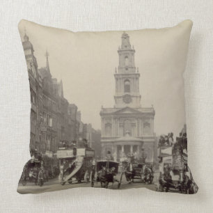 The Strand, c.1880 (sepia photo) Throw Pillow