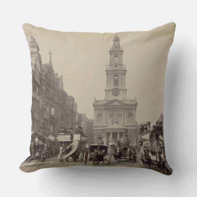 The Strand, c.1880 (sepia photo) Throw Pillow (Front)