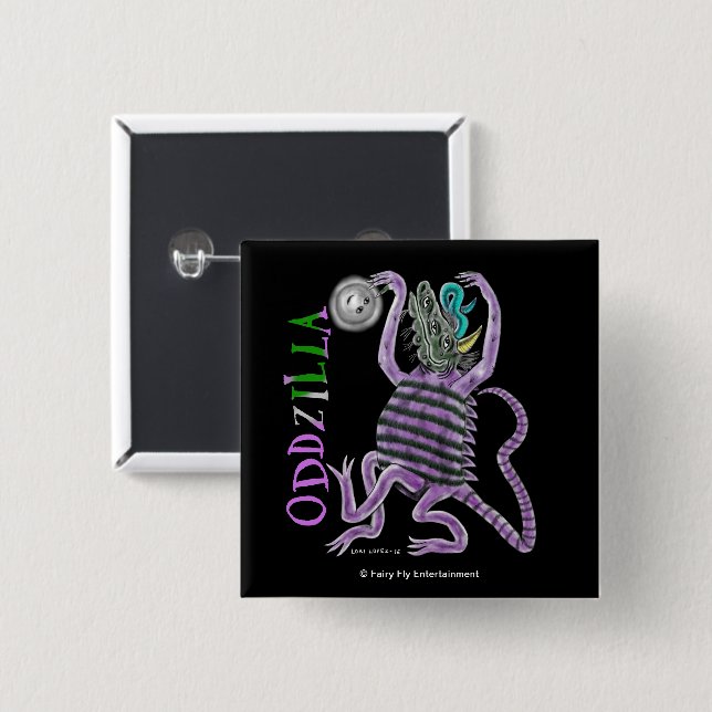 The Strange Tail Of Oddzilla 2 Inch Square Button (Front & Back)